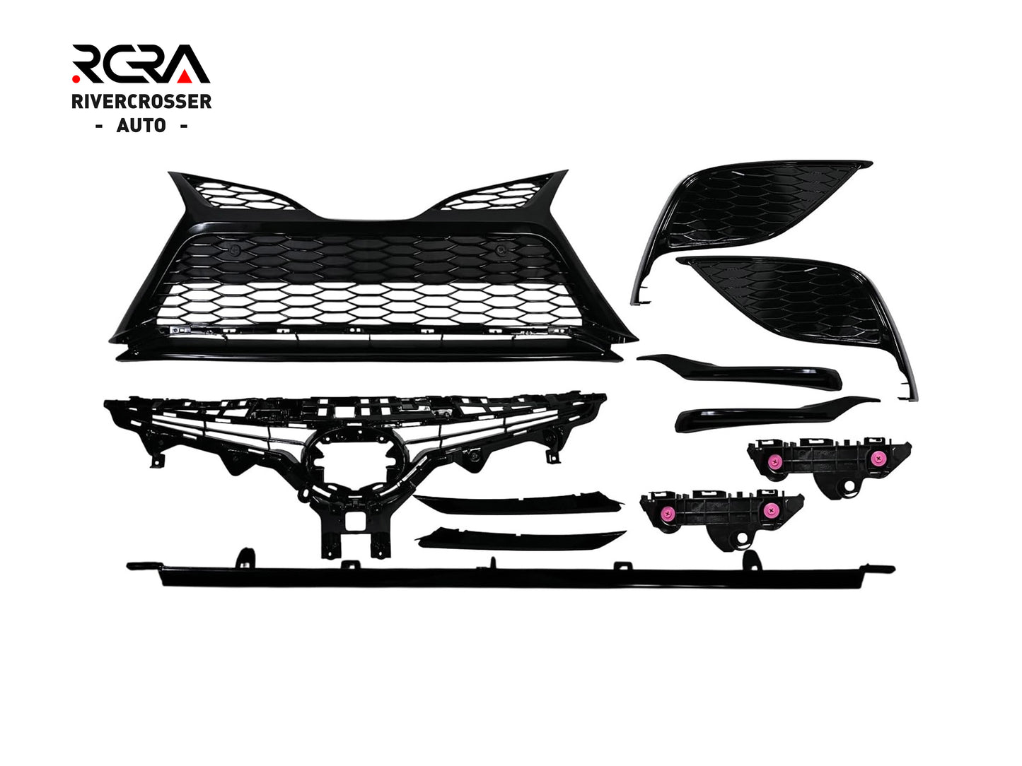 2021-2023 Toyota Camry SE/XSE Grille Set Without Hole On Fog Light Cover (Aftermarket)