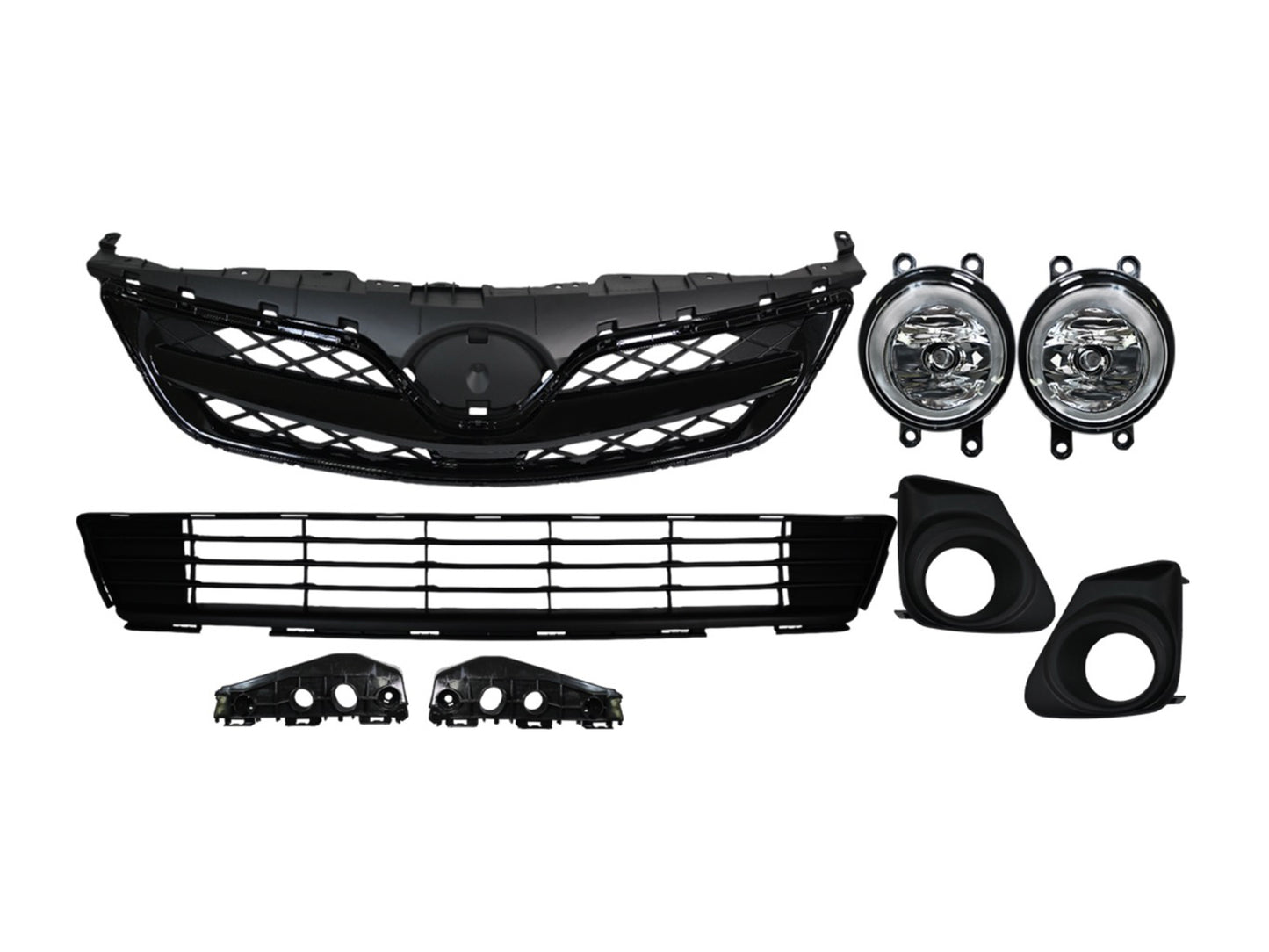 2010-2013 Toyota Corolla CE/L/LE/XLE/S Grille Set With Halogen Fog Lights (Aftermarket)