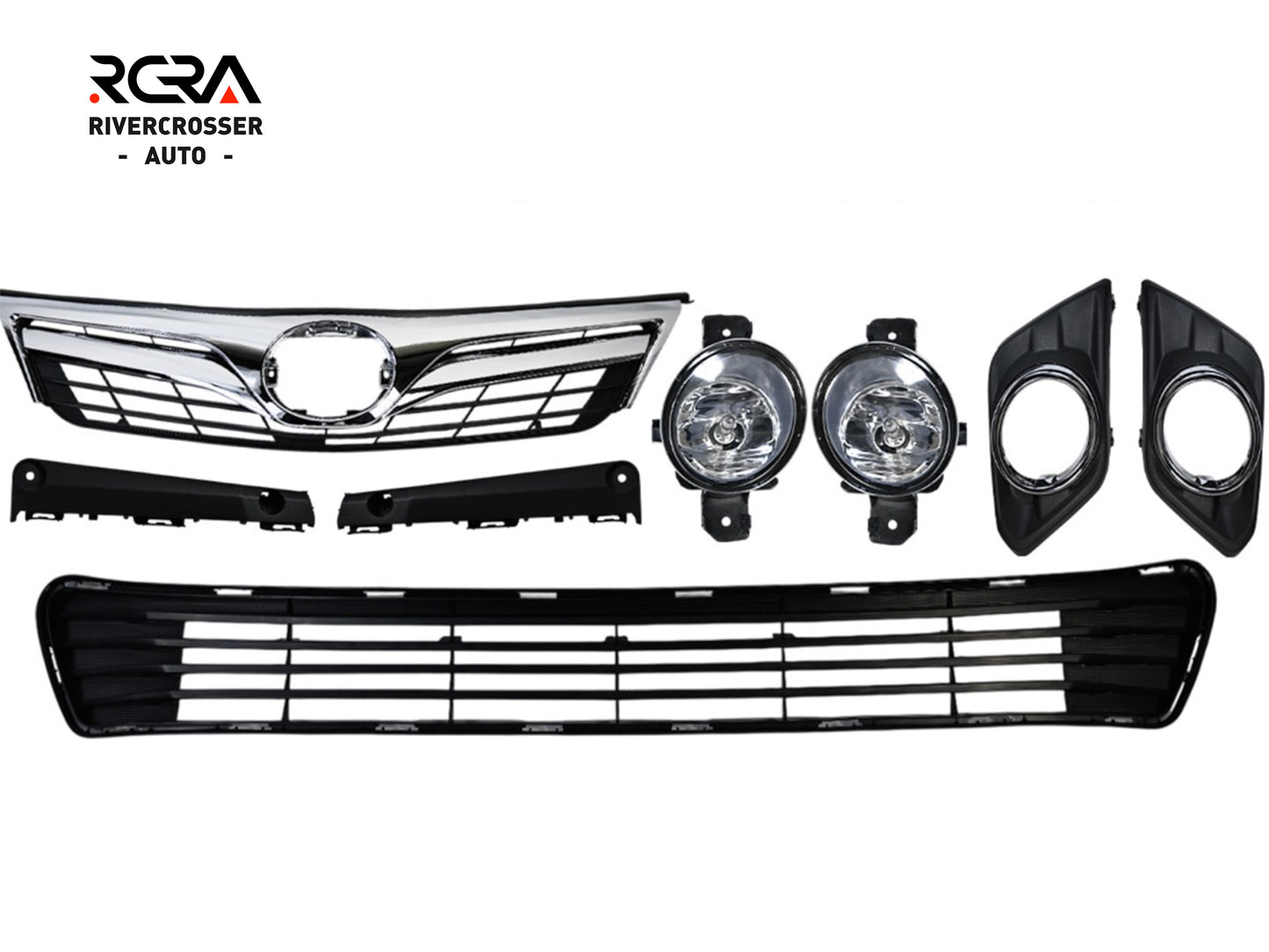 2012-2014 Toyota Camry L/LE/XLE Grille Set With Halogen Fog Lights (Aftermarket)