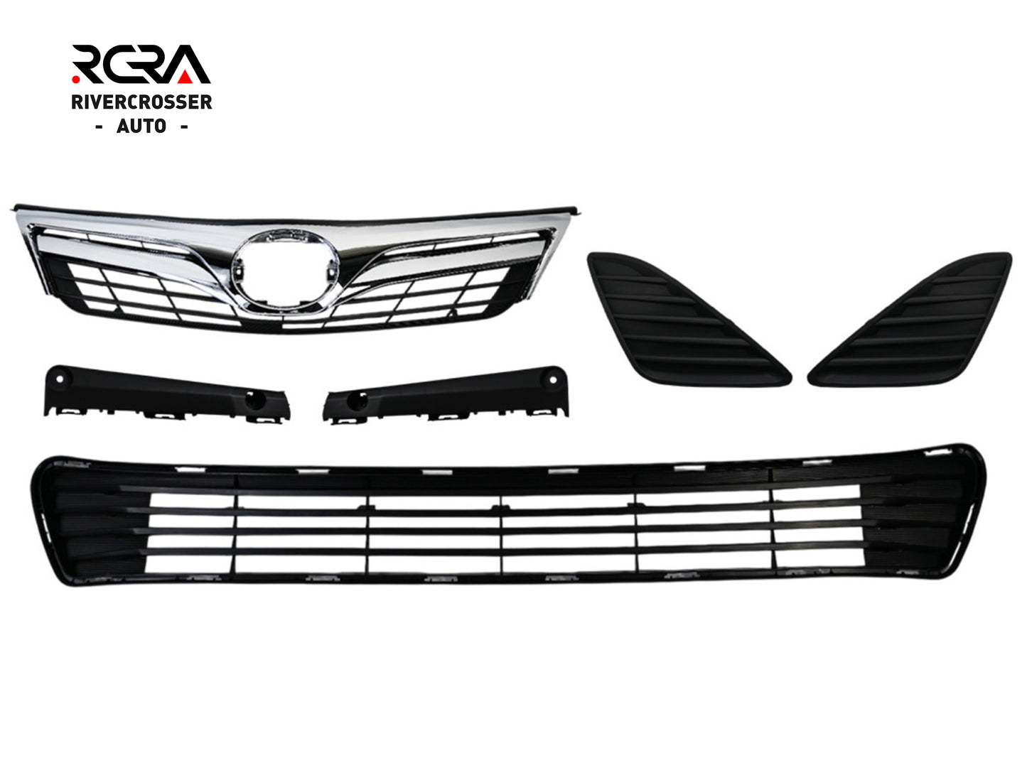 2012-2014 Toyota Camry LE/XLE Grille Set Without Hole On Fog Light Cover (Aftermarket)