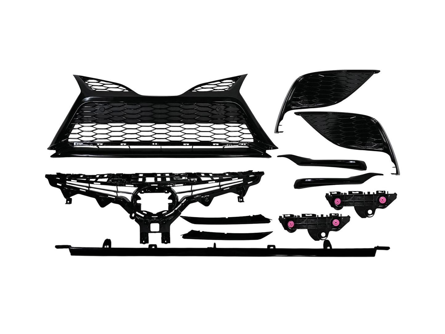 2021-2023 Toyota Camry SE/XSE Grille Set Without Hole On Fog Light Cover (Aftermarket)