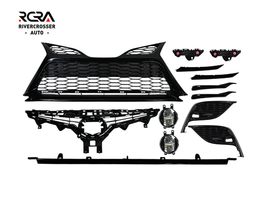 2021-2023 Toyota Camry SE/XSE Grille Set With LED Fog Lights (Aftermarket)