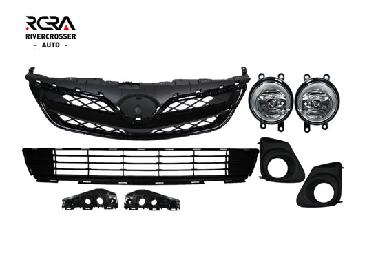 2010-2013 Toyota Corolla CE/L/LE/XLE/S Grille Set With Halogen Fog Lights (Aftermarket)