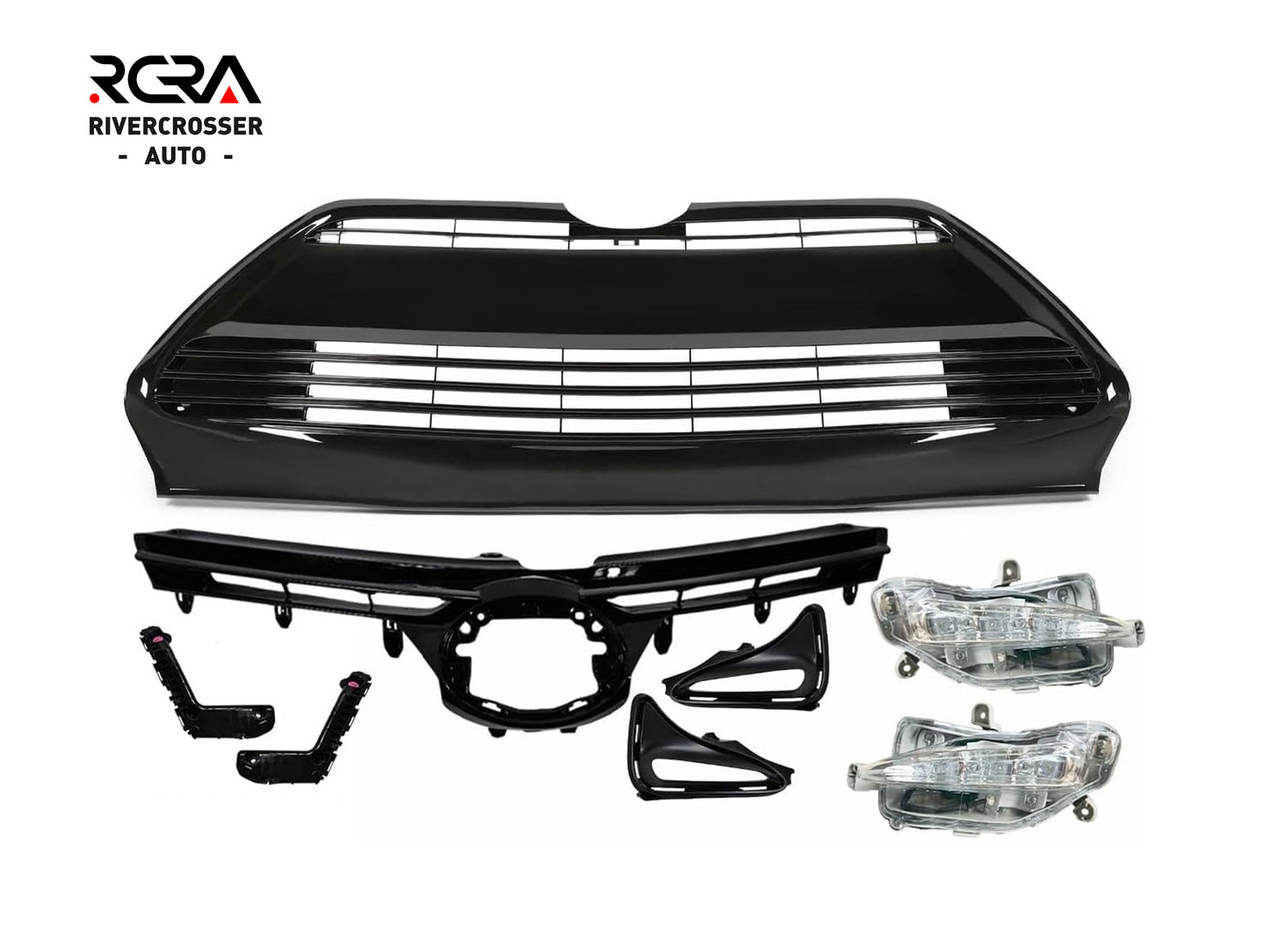 2017-2018 Toyota Corolla L/LE/XLE Grille Set (Aftermarket)