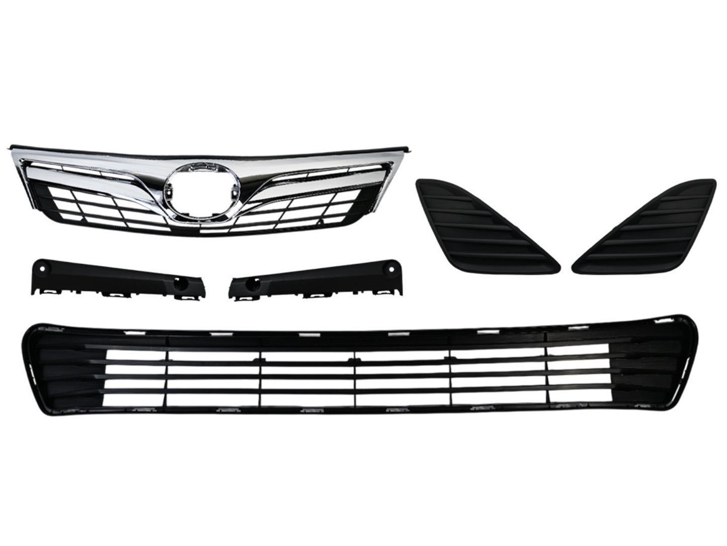 2012-2014 Toyota Camry LE/XLE Grille Set Without Hole On Fog Light Cover (Aftermarket)