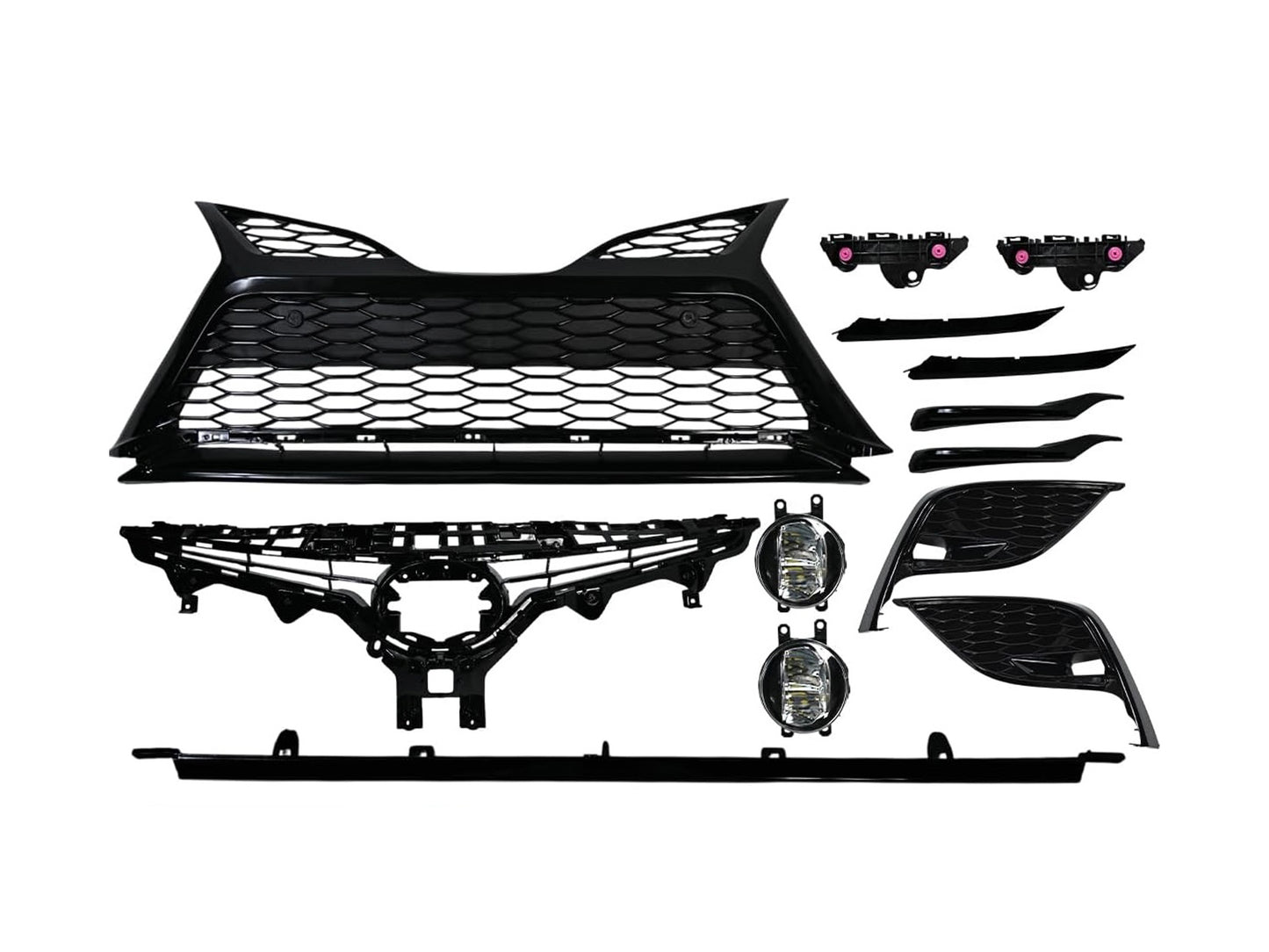 2021-2023 Toyota Camry SE/XSE Grille Set With LED Fog Lights (Aftermarket)